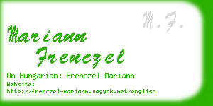 mariann frenczel business card